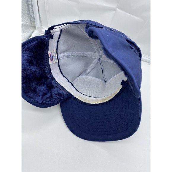 Central Virginia Supply Blue Baseball Hat Cap Vintage Strap-back w/ Ear Flaps - Picture 3 of 6